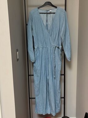 Light Blue tencel blend  Wrap Jumpsuit